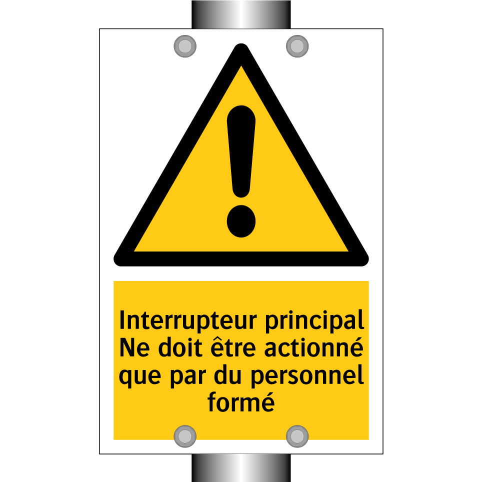 Interrupteur principal Ne doit être actionné que par du personnel formé