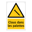 Clous dans les palettes