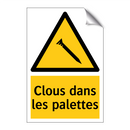 Clous dans les palettes