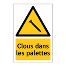 Clous dans les palettes
