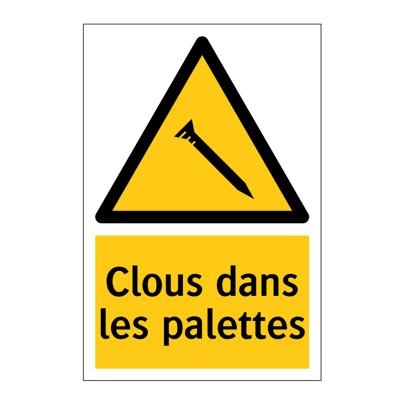 Clous dans les palettes
