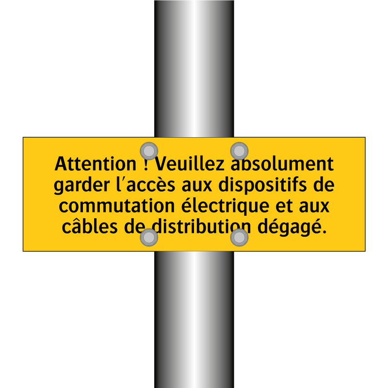 Attention ! Veuillez absolument garder l'accès aux dispositifs de commutation électrique et aux câbles de distribution dégagé