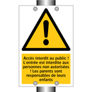 Accès interdit au public ! L'entrée est interdite aux personnes non autorisées ! Les parents sont responsables de leurs enfants