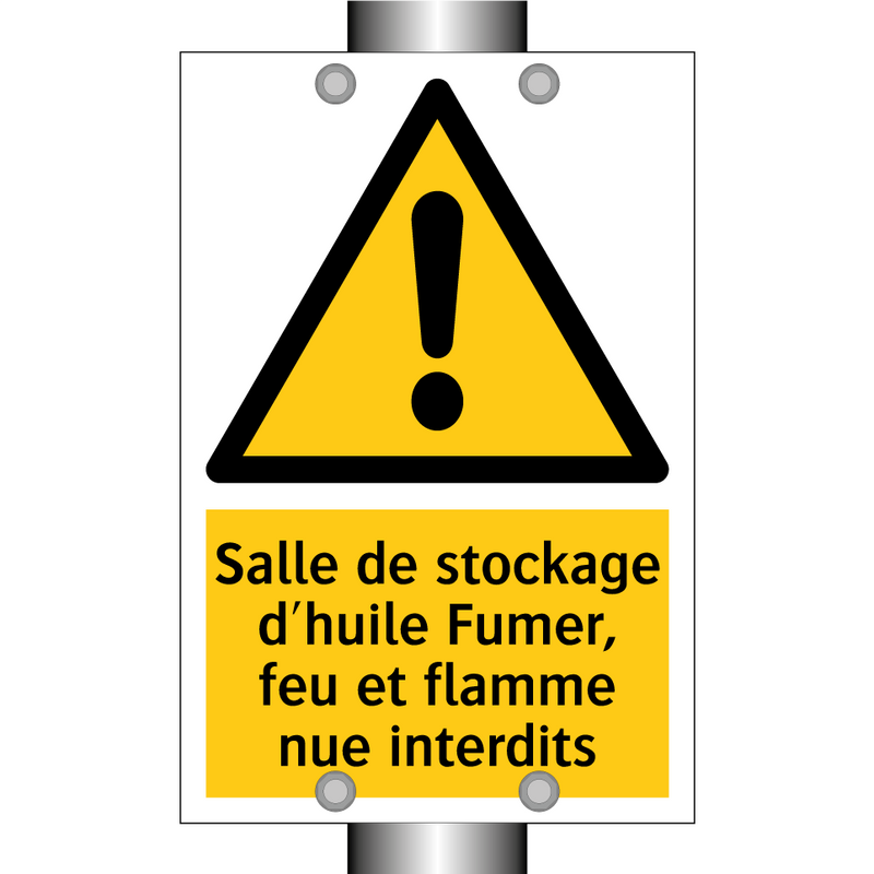 Salle de stockage d'huile Fumer, feu et flamme nue interdits