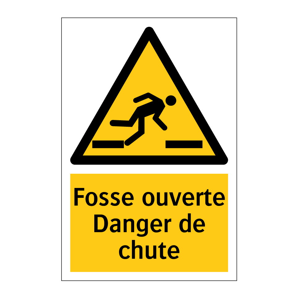 Fosse ouverte Danger de chute