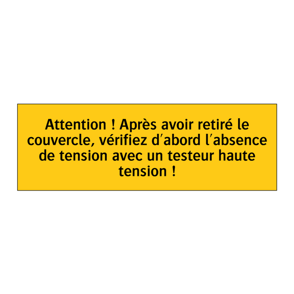 Attention ! Après avoir retiré le couvercle, vérifiez d'abord l'absence de tension avec un testeur haute tension !