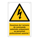 Ouverture de l'armoire de commande autorisée uniquement au personnel professionnel autorisé !