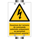 Ouverture de l'armoire de commande autorisée uniquement au personnel professionnel autorisé !