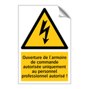 Ouverture de l'armoire de commande autorisée uniquement au personnel professionnel autorisé !