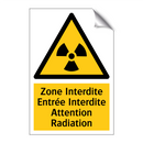 Zone Interdite Entrée Interdite Attention Radiation