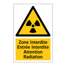 Zone Interdite Entrée Interdite Attention Radiation