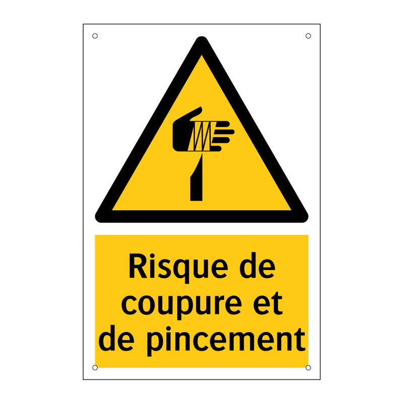 Risque de coupure et de pincement