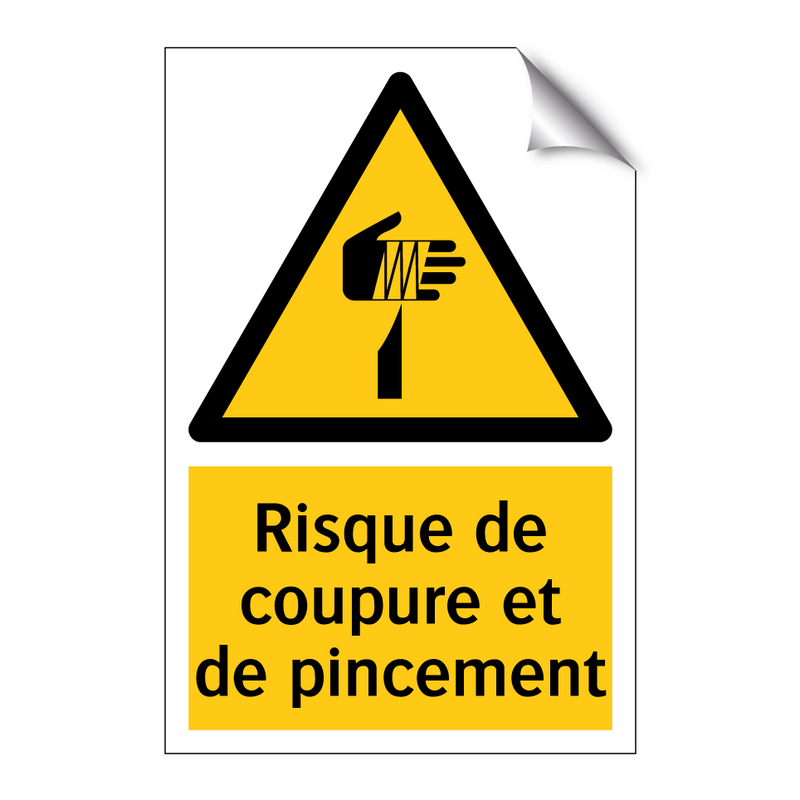 Risque de coupure et de pincement