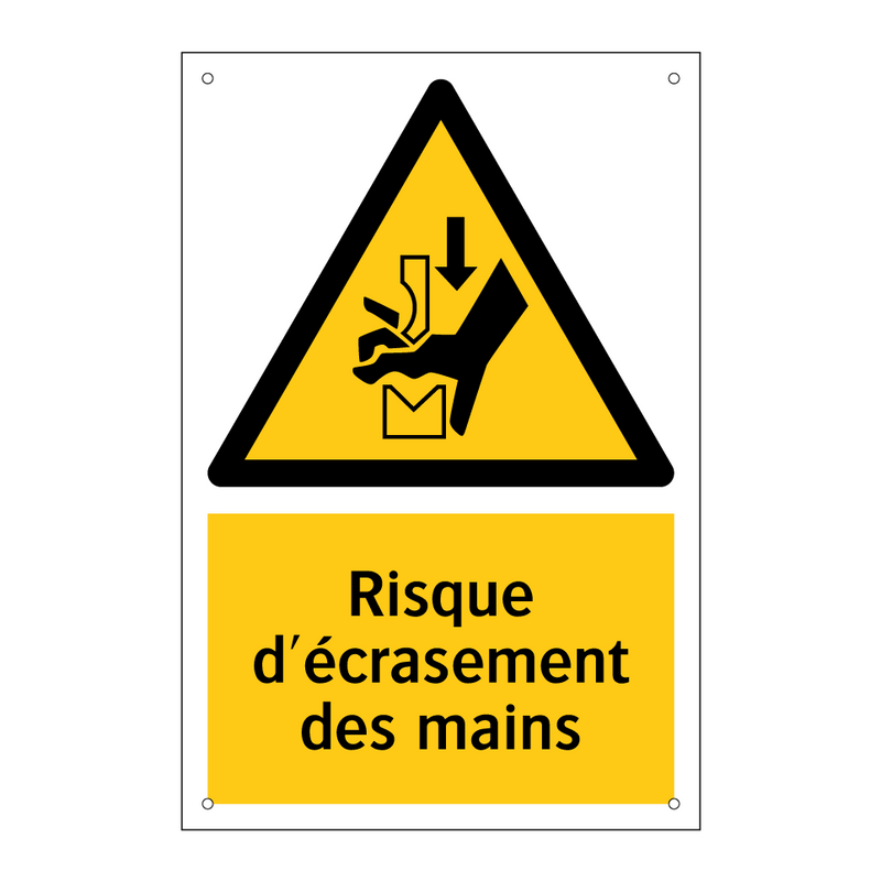 Risque d'écrasement des mains