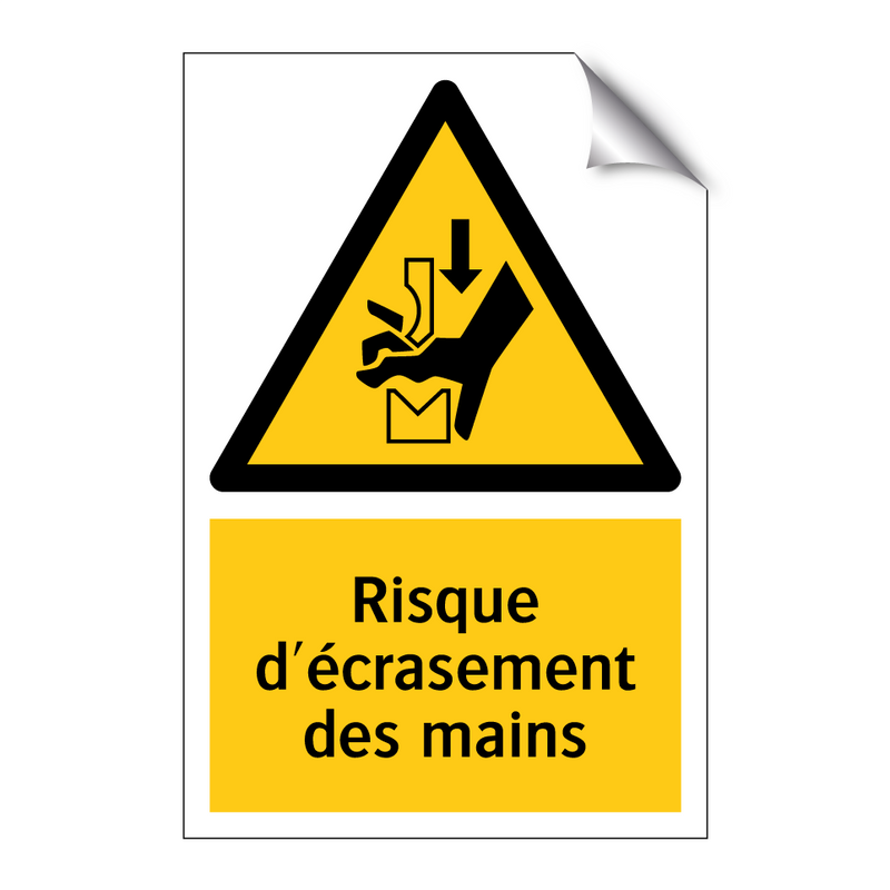 Risque d'écrasement des mains