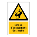 Risque d'écrasement des mains