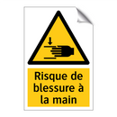 Risque de blessure à la main