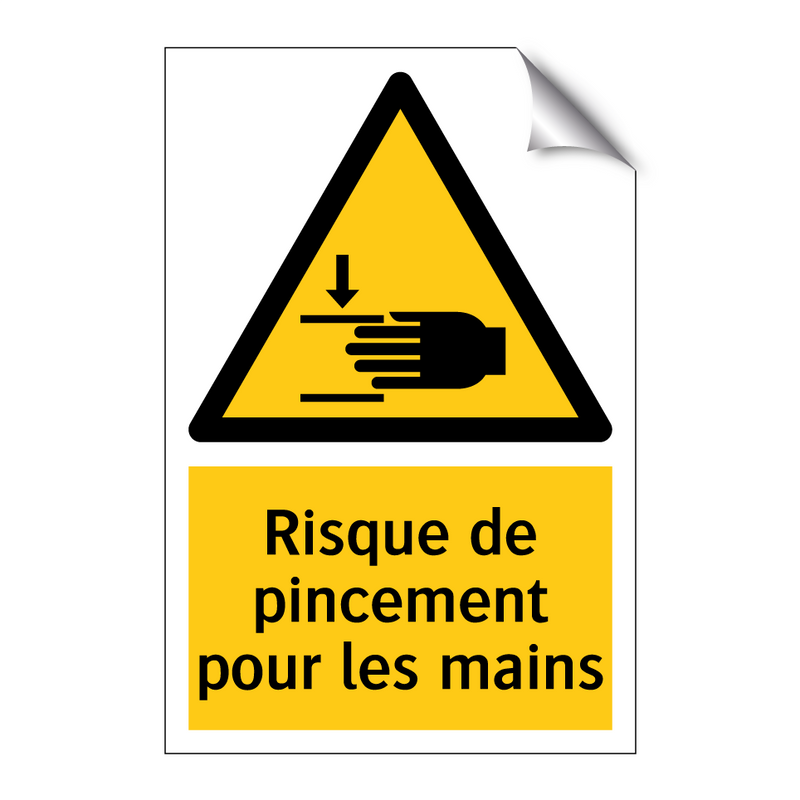 Risque de pincement pour les mains