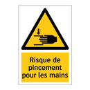 Risque de pincement pour les mains