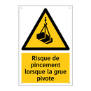 Risque de pincement lorsque la grue pivote