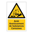 Arrêt Avertissement de Substances Corrosives