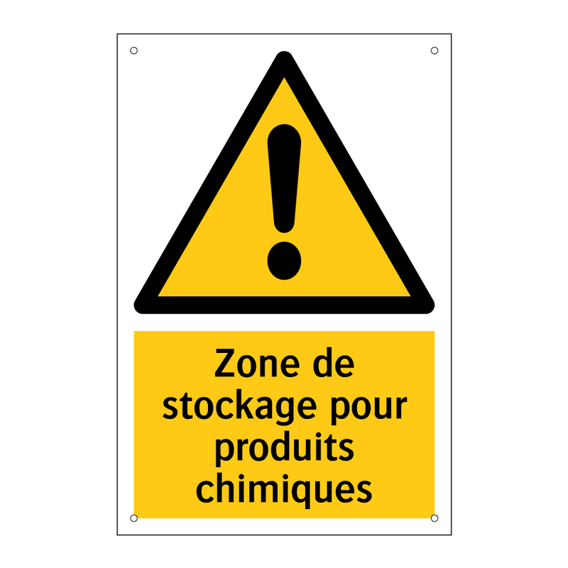 Zone de stockage pour produits chimiques