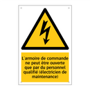 L'armoire de commande ne peut être ouverte que par du personnel qualifié (électricien de maintenance)