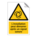 L'installation peut démarrer après un signal sonore