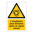L'installation peut démarrer après un signal sonore
