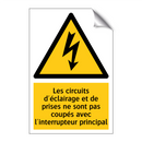 Les circuits d'éclairage et de prises ne sont pas coupés avec l'interrupteur principal