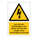 Les circuits d'éclairage et de prises ne sont pas coupés avec l'interrupteur principal