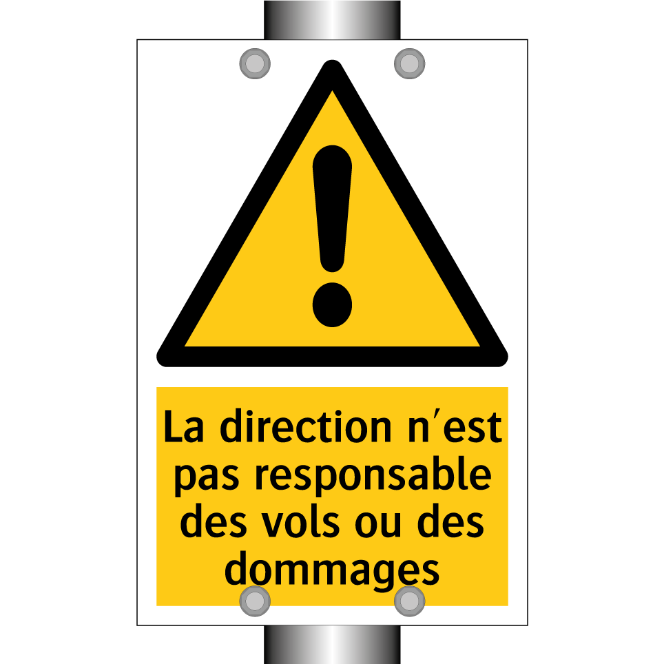 La direction n'est pas responsable des vols ou des dommages