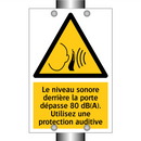 Le niveau sonore derrière la porte dépasse 80 dB(A). Utilisez une protection auditive
