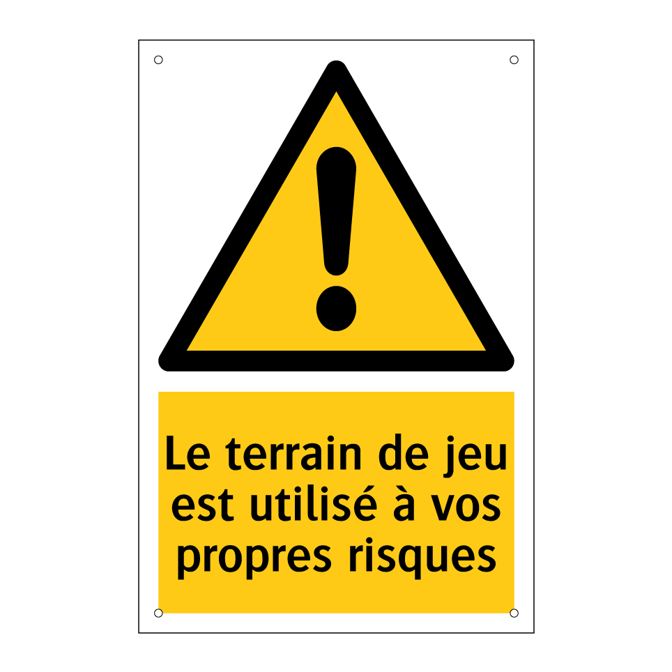 Le terrain de jeu est utilisé à vos propres risques