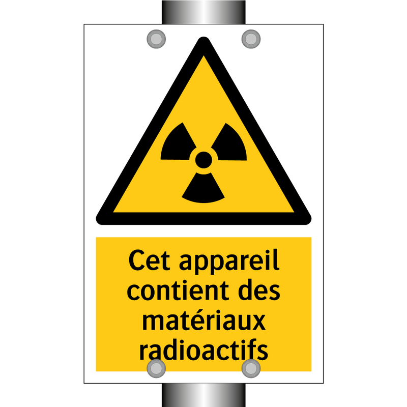 Cet appareil contient des matériaux radioactifs