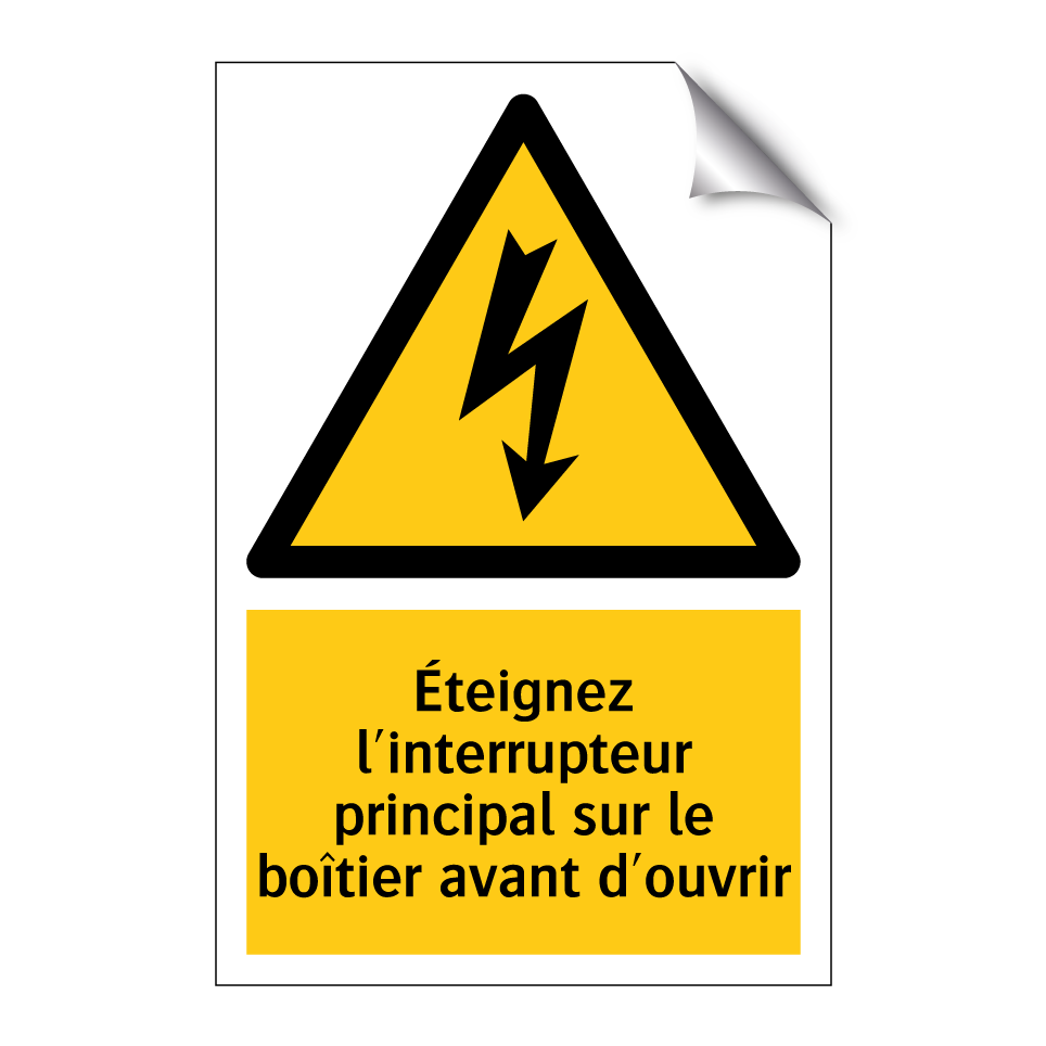 Éteignez l'interrupteur principal sur le boîtier avant d'ouvrir