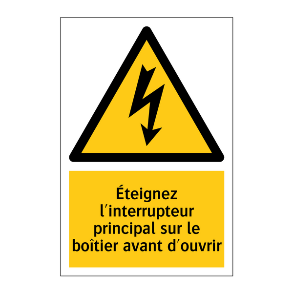 Éteignez l'interrupteur principal sur le boîtier avant d'ouvrir