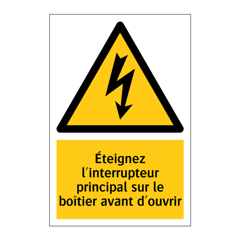 Éteignez l'interrupteur principal sur le boîtier avant d'ouvrir