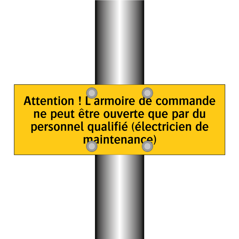 Attention ! L'armoire de commande ne peut être ouverte que par du personnel qualifié (électricien de maintenance)