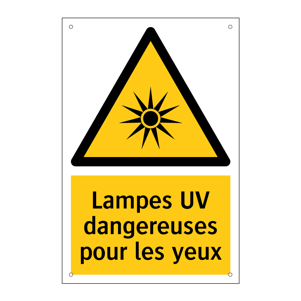 Lampes UV dangereuses pour les yeux