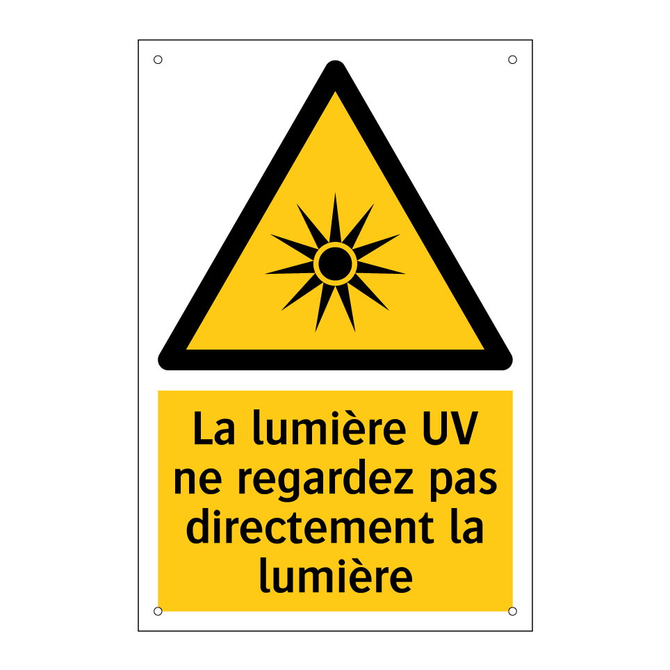 La lumière UV ne regardez pas directement la lumière