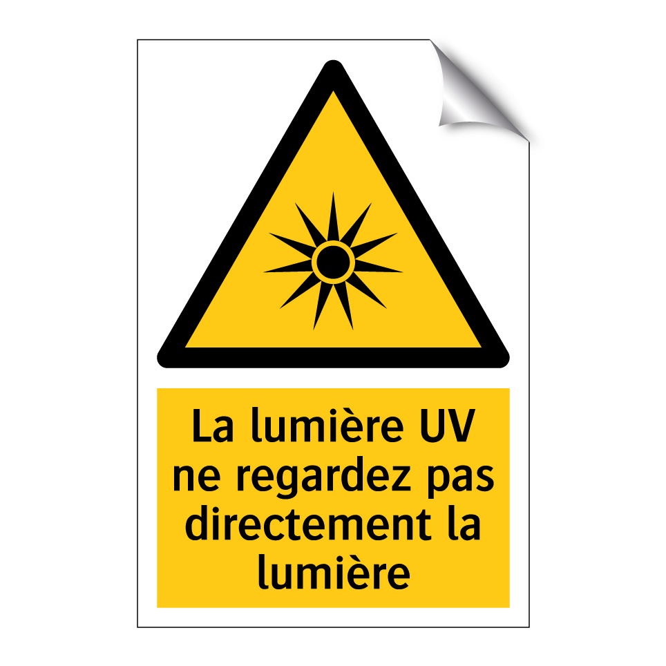 La lumière UV ne regardez pas directement la lumière