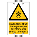Rayonnement UV. Ne regardez pas directement la source lumineuse
