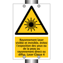 Rayonnement laser visible et invisible, évitez l'exposition des yeux ou de la peau au rayonnement direct ou diffus. Laser Classe 4
