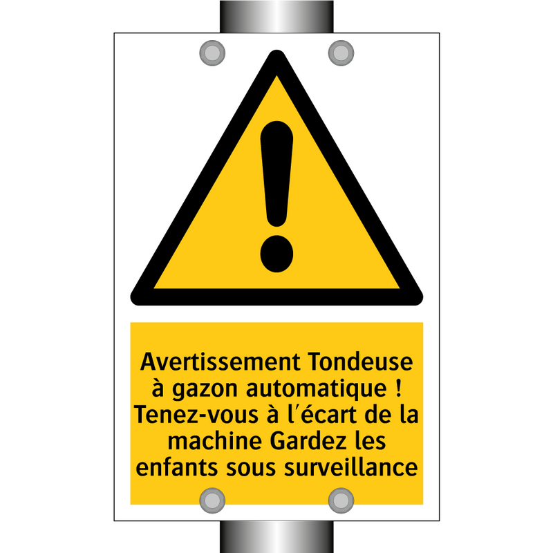 Avertissement Tondeuse à gazon automatique ! Tenez-vous à l'écart de la machine Gardez les enfants sous surveillance
