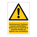 Avertissement Tondeuse à gazon automatique ! Tenez-vous à l'écart de la machine Gardez les enfants sous surveillance