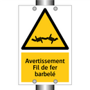 Avertissement Fil de fer barbelé