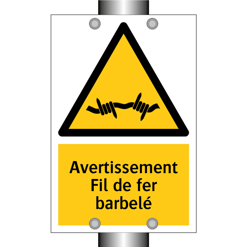 Avertissement Fil de fer barbelé