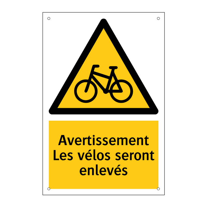 Avertissement Les vélos seront enlevés