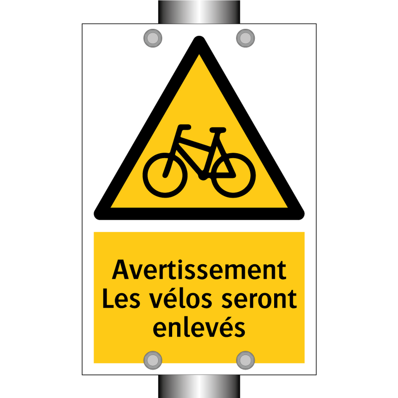 Avertissement Les vélos seront enlevés